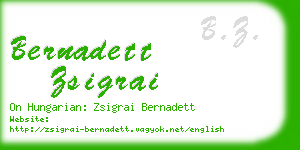 bernadett zsigrai business card